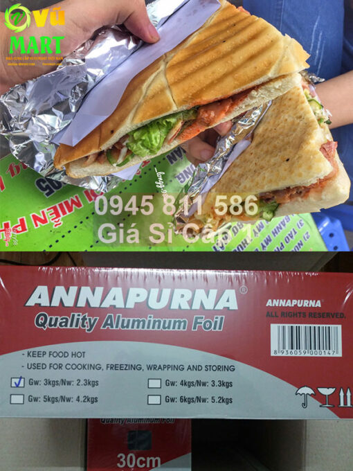 Giấy Bạc 4 kg Annapurna - Đủ Mét - Dai Chất Lượng - Lõi Nhỏ 4
