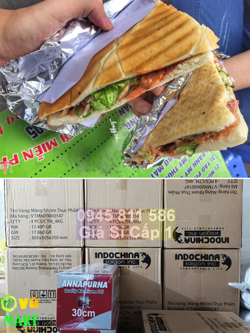 Giấy Bạc Làm Bánh Mì 4 kg 5kg 6kg khổ 30cm, 45cm - Chính Hãng Goodfoil Annapurna Đồng Tâm 10