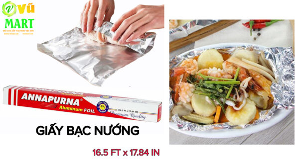 Màng Nhôm Bọc Thực Phẩm Annapurna Goodfoil - Giấy Bạc Nướng Chất Lượng 6kg, 5kg, 4kg 5