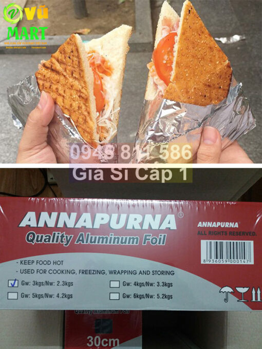Giấy Bạc 4 kg Annapurna - Đủ Mét - Dai Chất Lượng - Lõi Nhỏ 1