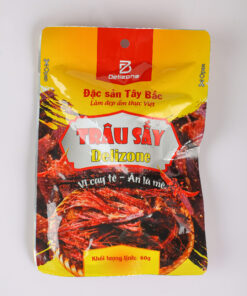 Thịt Trâu Sấy Nguyên Miếng 60g Delizone – Cay Tê Đậm Vị, Đảm Bảo An Toàn