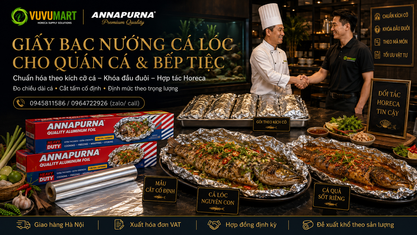 Giấy bạc bọc thịt ướp nhà hàng chuẩn hóa phần thịt, sốt và kích thước tờ