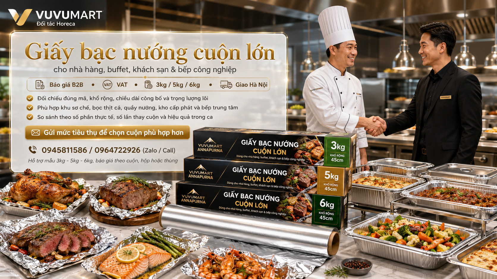 Màng nhôm 4kg cho nhà hàng khi nào phù hợp hơn cuộn 3kg và 5kg
