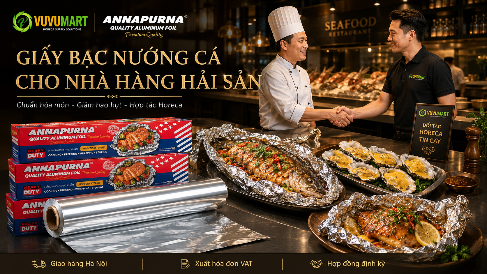 Màng nhôm bọc cá phi lê chọn khổ theo khẩu phần và lượng nước sốt