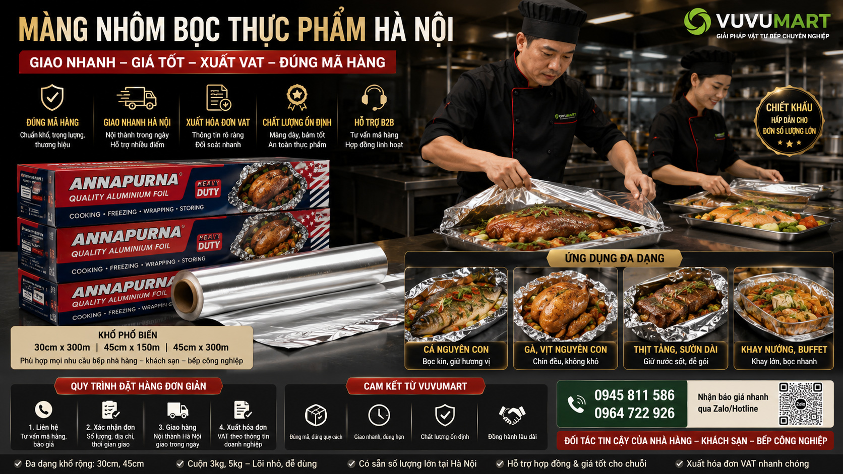 Màng nhôm cho chuỗi nhà hàng: chuẩn hóa mã hàng và lịch giao tại Hà Nội 2 Màng nhôm cho chuỗi nhà hàng chuẩn hóa mã hàng và lịch giao tại Hà Nội