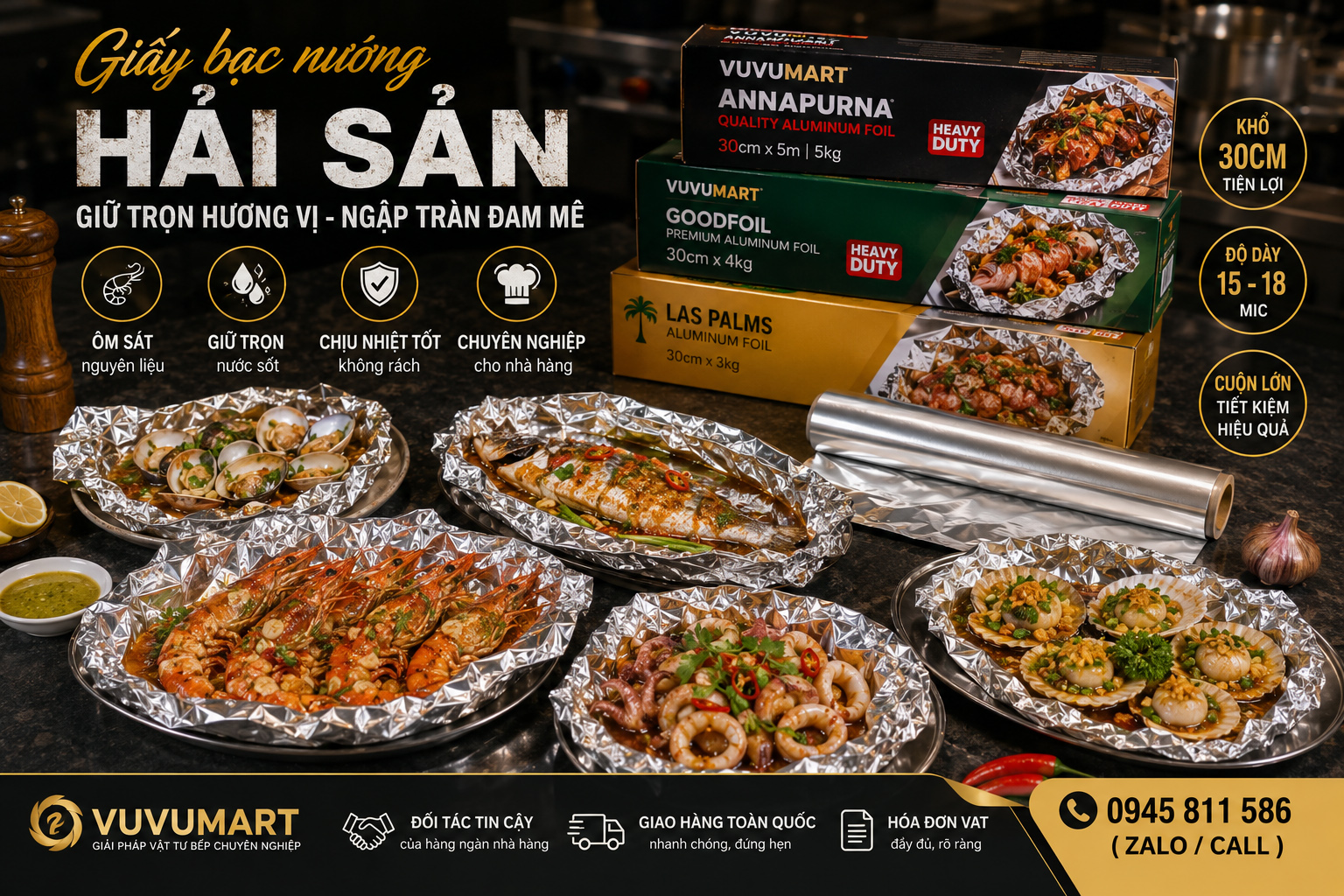 Cá quả nướng giấy bạc nguyên con: cách chọn khổ cuộn cho quán ăn 1 Cá quả nướng giấy bạc nguyên con cách chọn khổ cuộn cho quán ăn