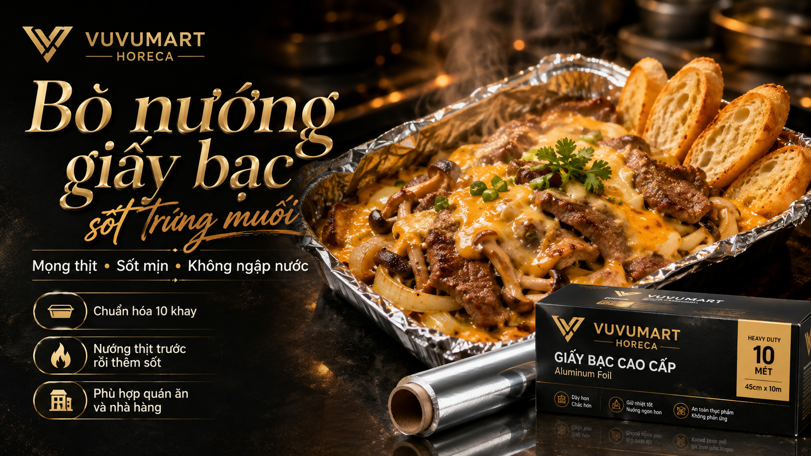 Cách làm bò nướng giấy bạc sốt trứng muối béo mịn, thơm như ngoài quán