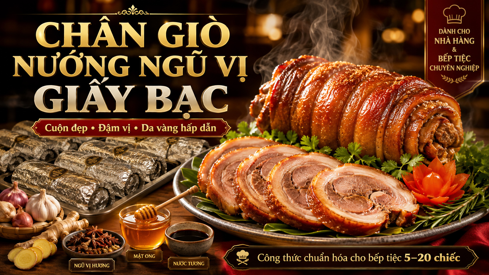 Cách làm chân giò nướng giấy bạc ngũ vị mềm thơm, da vàng hấp dẫn 2 Cách làm chân giò nướng giấy bạc ngũ vị mềm thơm, da vàng hấp dẫn