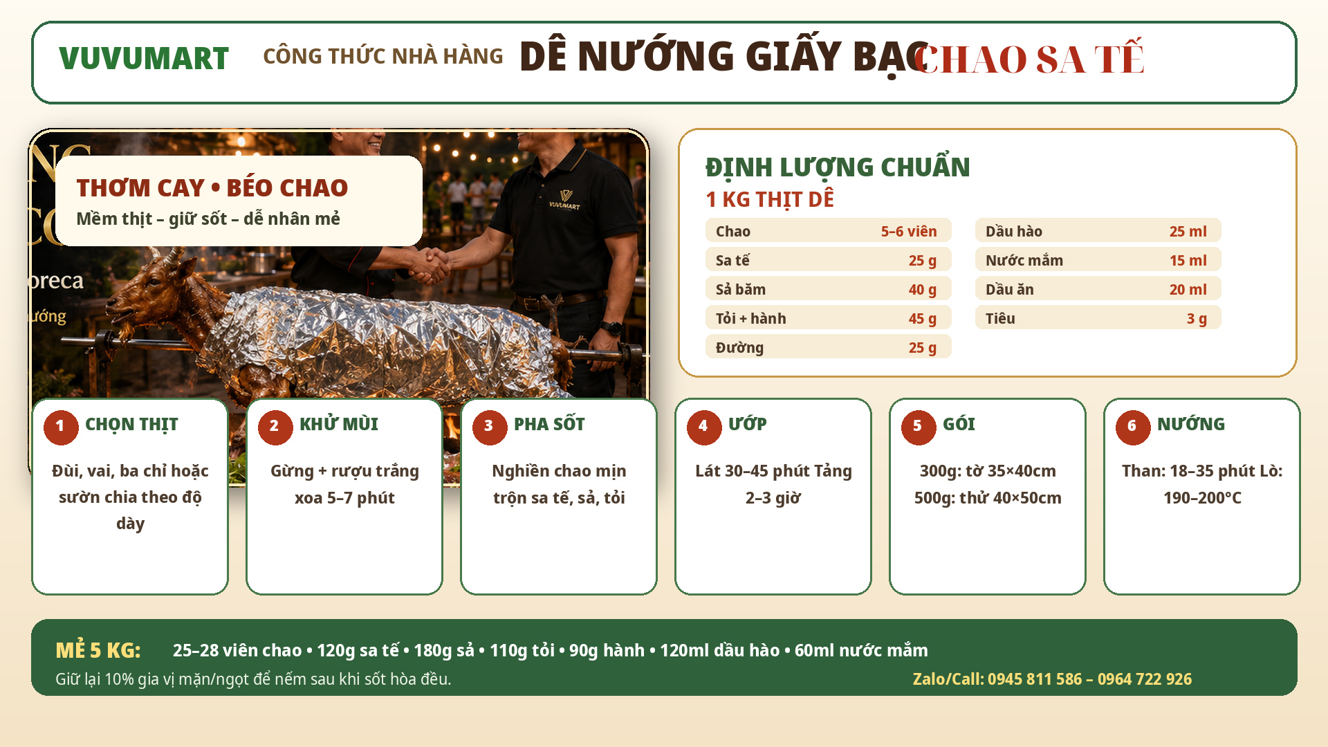 Cách làm dê nướng giấy bạc chao sa tế thơm mềm, khử mùi hiệu quả