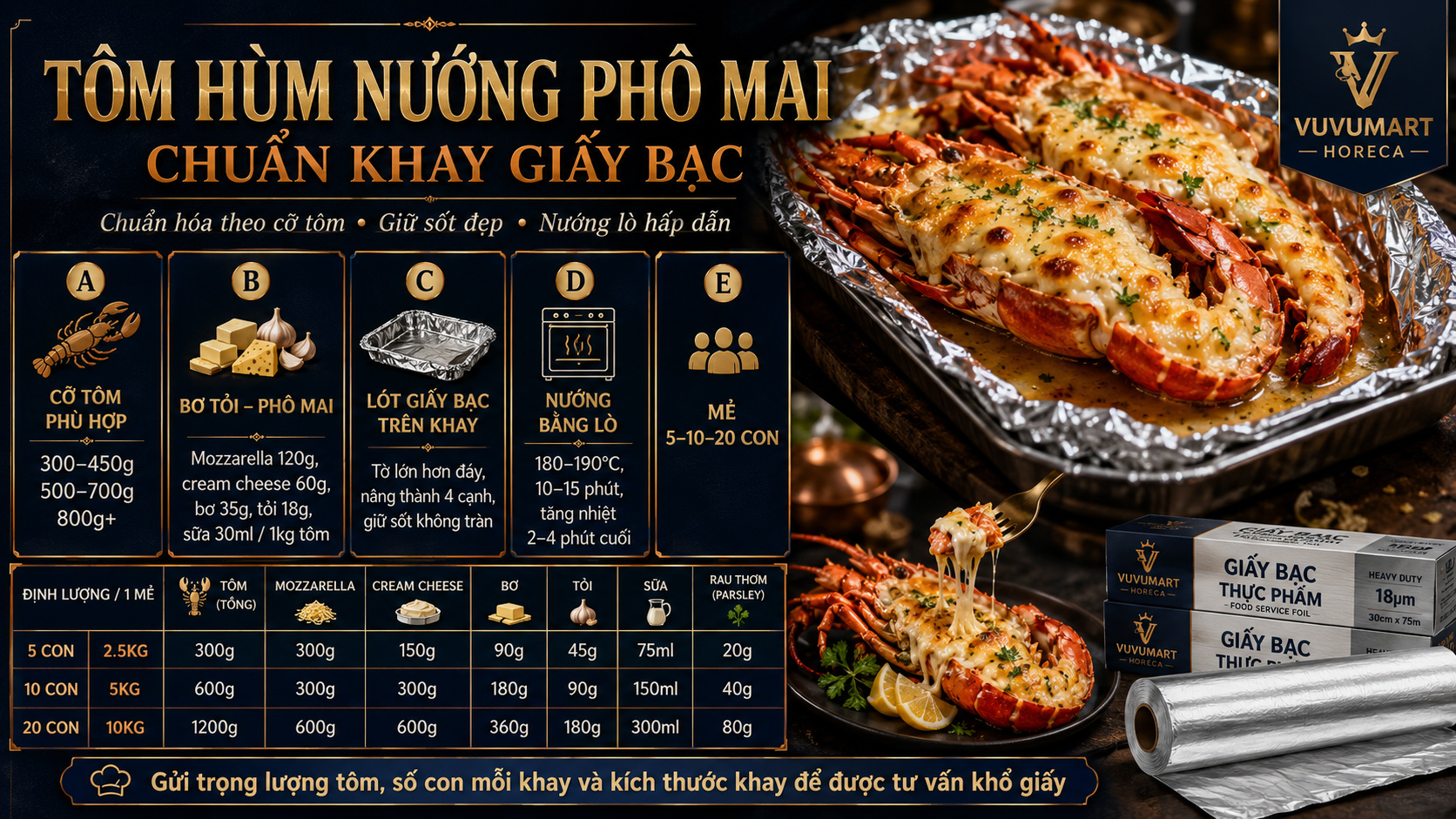Cách làm tôm hùm nướng giấy bạc phô mai béo ngậy, đẹp như nhà hàng 2 Cách làm tôm hùm nướng giấy bạc phô mai béo ngậy, đẹp như nhà hàng