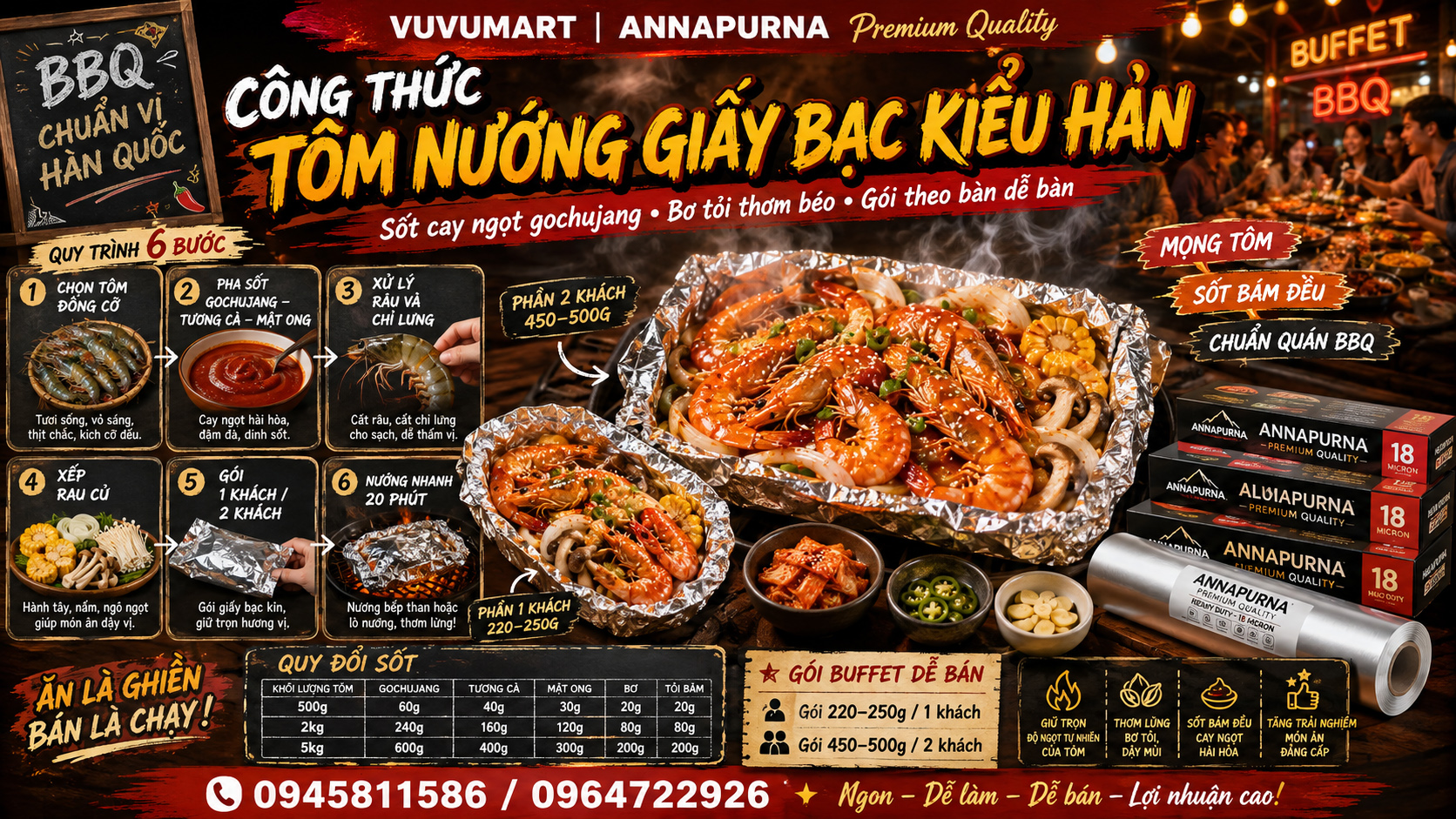 Cách làm tôm nướng giấy bạc kiểu Hàn cay ngọt, nhanh gọn trong 20 phút