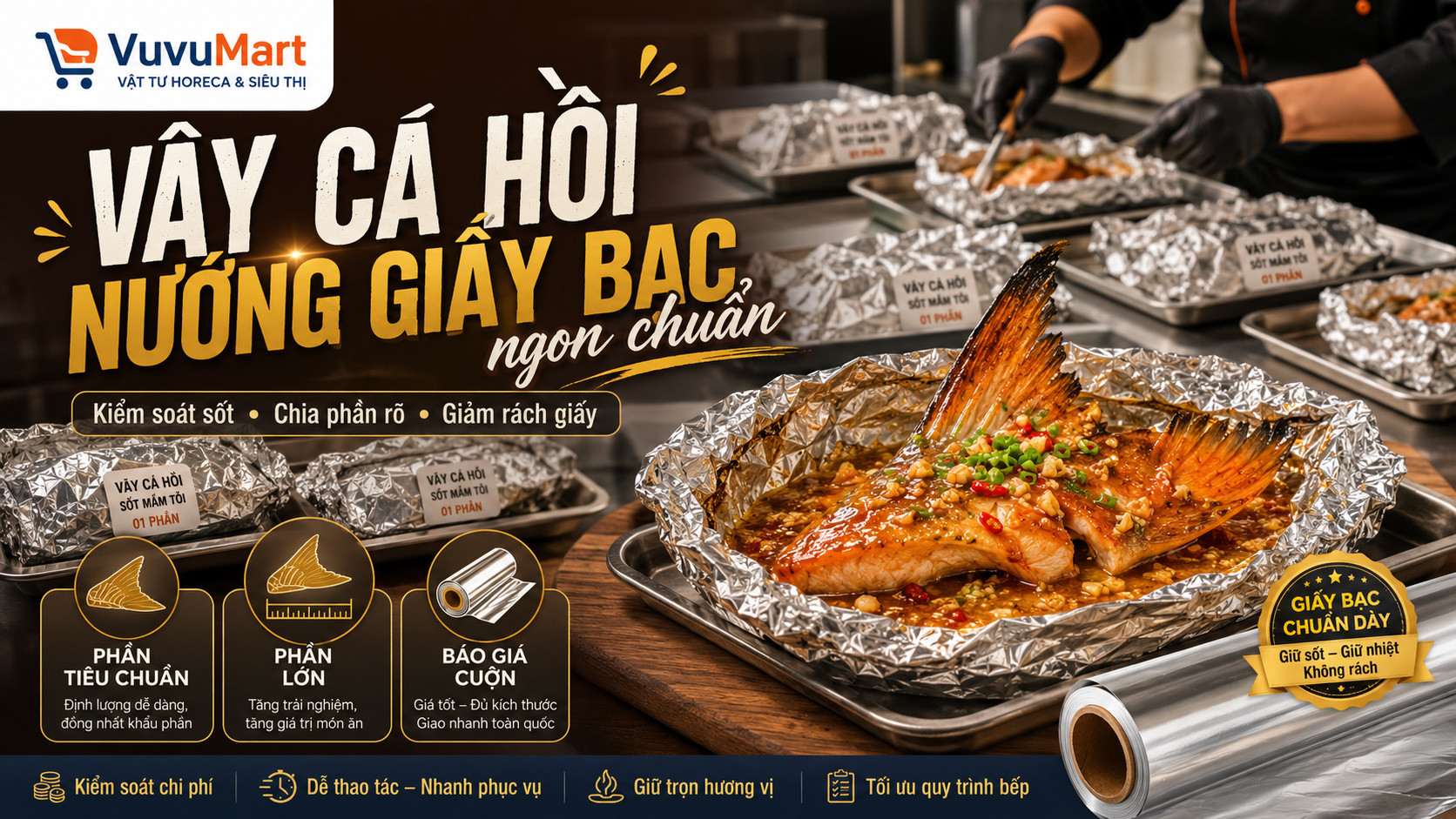 Cách làm vây cá hồi nướng giấy bạc mắm tỏi đậm vị, dễ bán tại quán 2 Cách làm vây cá hồi nướng giấy bạc mắm tỏi đậm vị, dễ bán tại quán