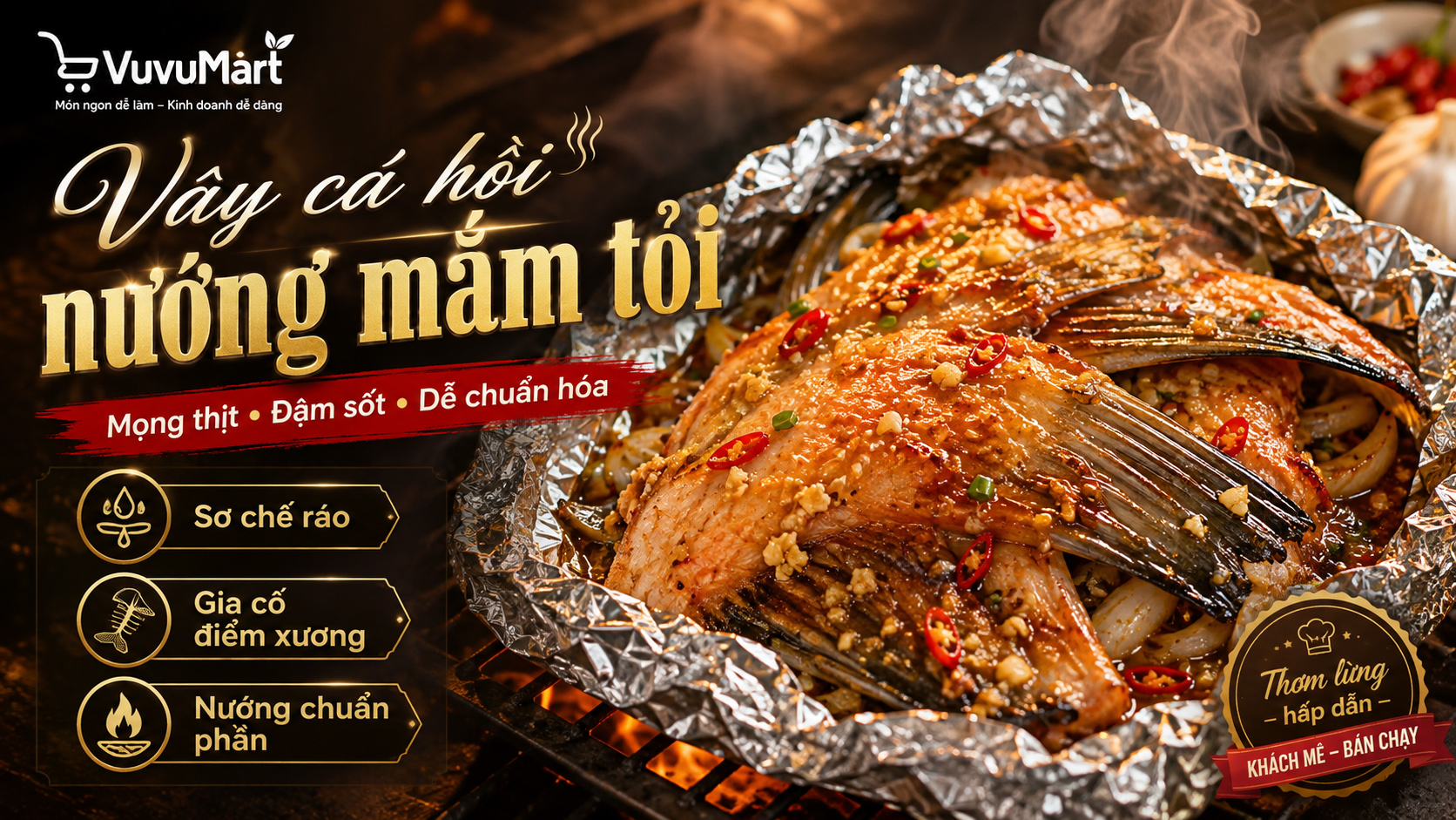 Cách làm vây cá hồi nướng giấy bạc mắm tỏi đậm vị, dễ bán tại quán 1 Cách làm vây cá hồi nướng giấy bạc mắm tỏi đậm vị, dễ bán tại quán