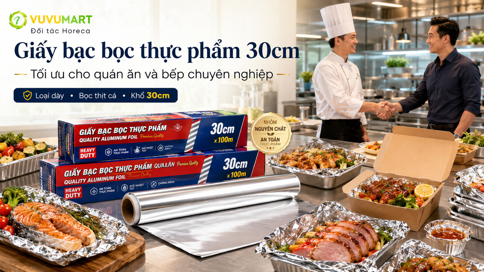 Giấy bạc bọc cá hồi nguyên miếng kiểm soát khẩu phần, sốt và lượng màng dư
