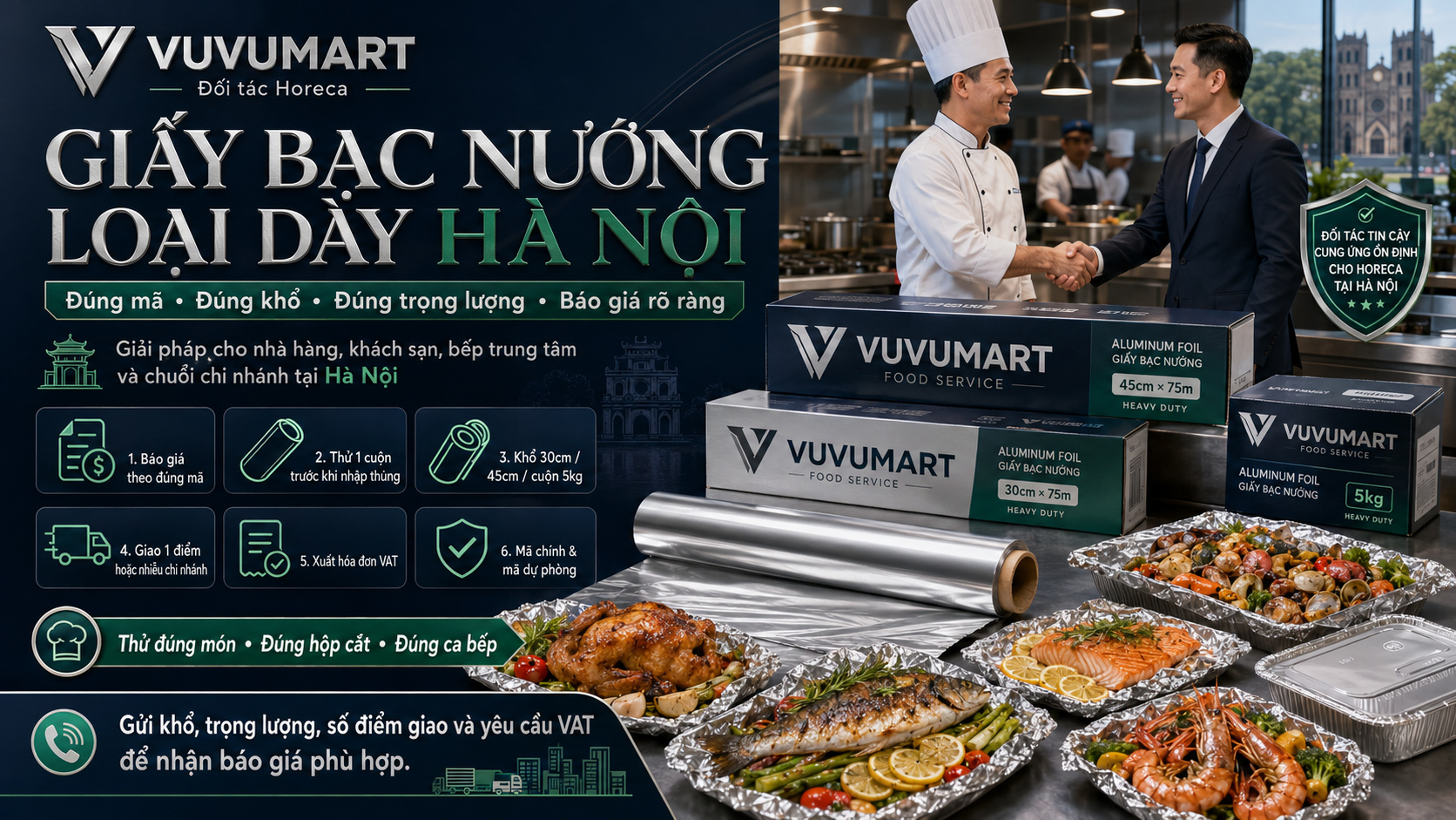 Mua giấy bạc nướng loại dày tại Hà Nội cách chọn đúng mã cho nhà hàng
